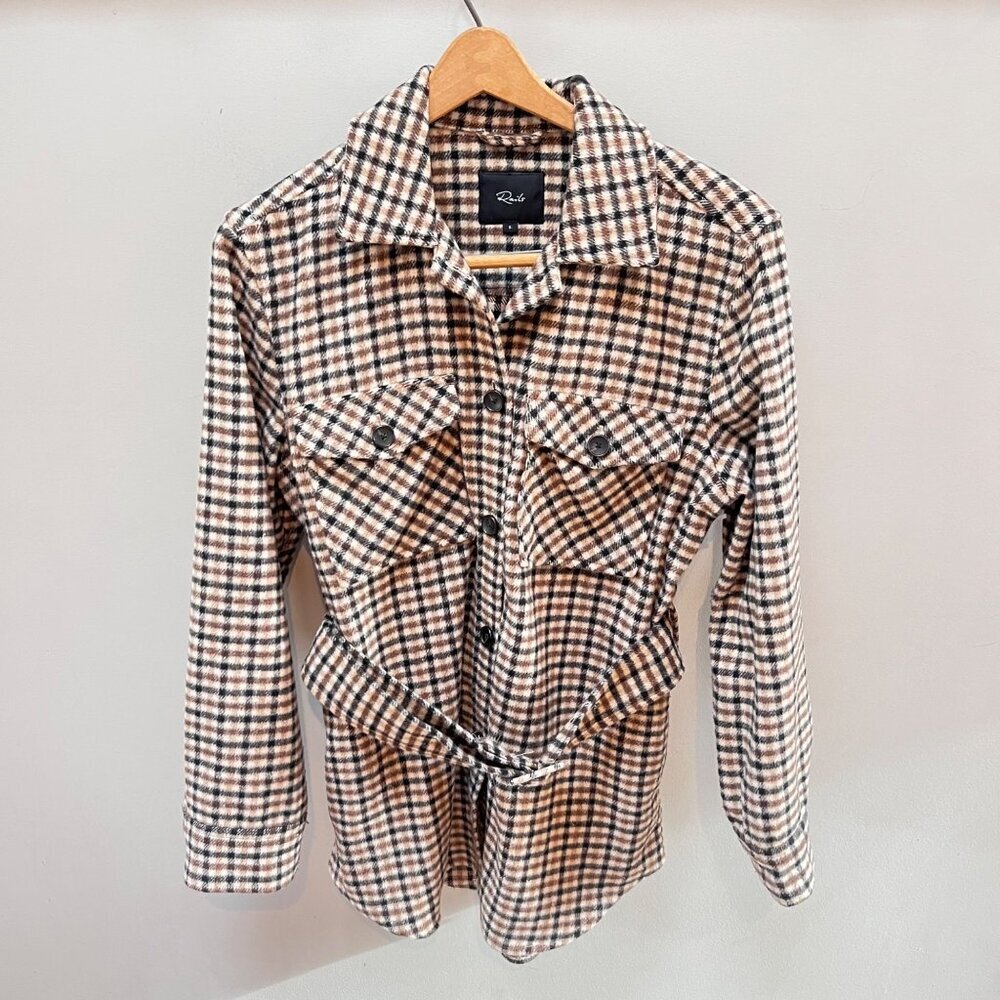 Rails Rhodes Bheck Belted Wool Blend Shirt Jacket Shacket- Size Small‎